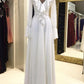White long sleeve prom dress evening dress  M745