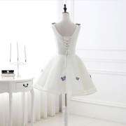 Cute White and Butterfly Short Homecoming Dress M1005