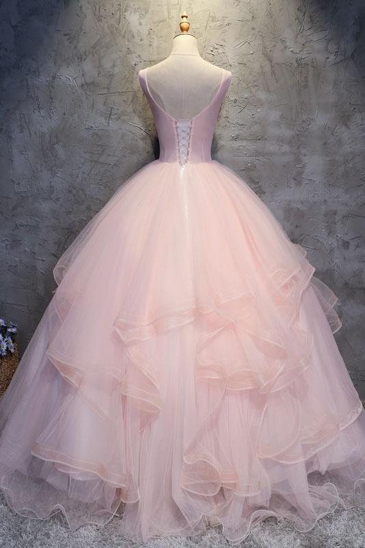 Ball Gown Long Prom Dress with Hand Made Flowers, Gorgeous Quinceanera Dresses M1674