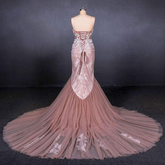 Gorgeous Sweetheart Mermaid Tulle Prom Dress, Long Evening Dresses N2343  M1858