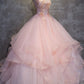 Ball Gown Long Prom Dress with Hand Made Flowers, Gorgeous Quinceanera Dresses M1674
