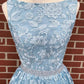Blue lace long prom dress blue evening dress M2251