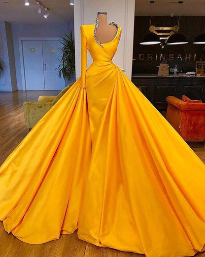 yellow Prom Dresses Long Prom Dresses M5758