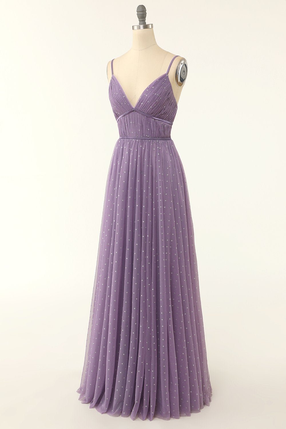 A Line Long Bridesmaid Dress with Ruffles M5692