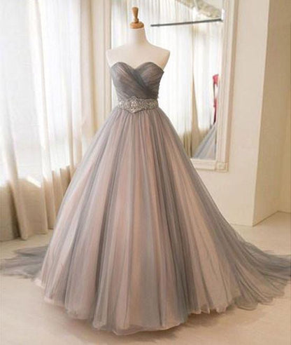 Sweetheart tulle long prom gown, tulle wedding dress M4906