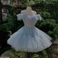 Tulle short homecoming dress short party dress,MD7137