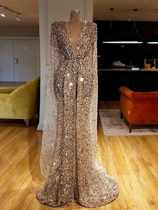 Elegant Deep V Neck prom Dress,WD6684